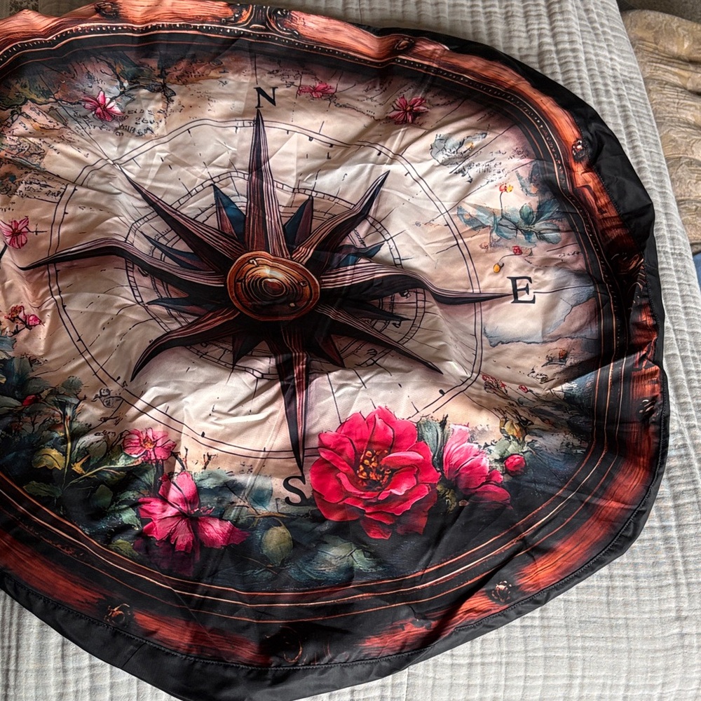 Floral Compass Rose Spare Tire Cover